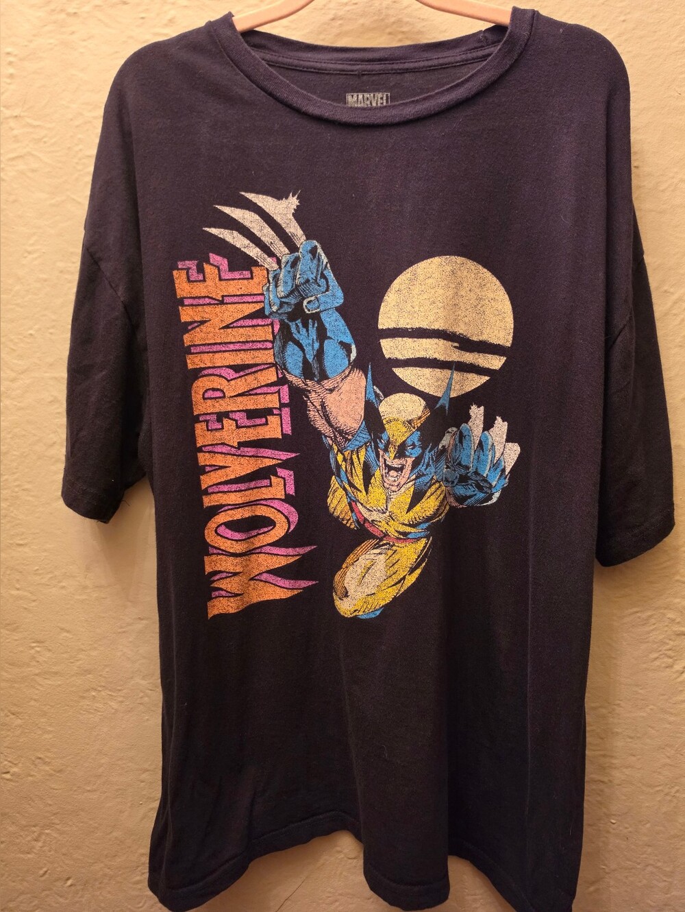 Wolverine Marvel Graphic Tee Black Cotton XL X-Men Comic Shirt